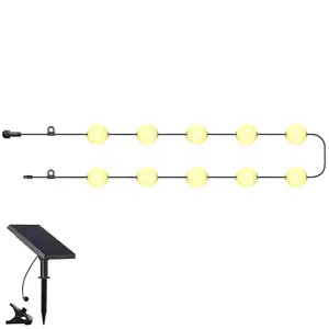 Solar decorative string lights ArtFlow 1W 10 bulbs with timer, 7.74 m cable