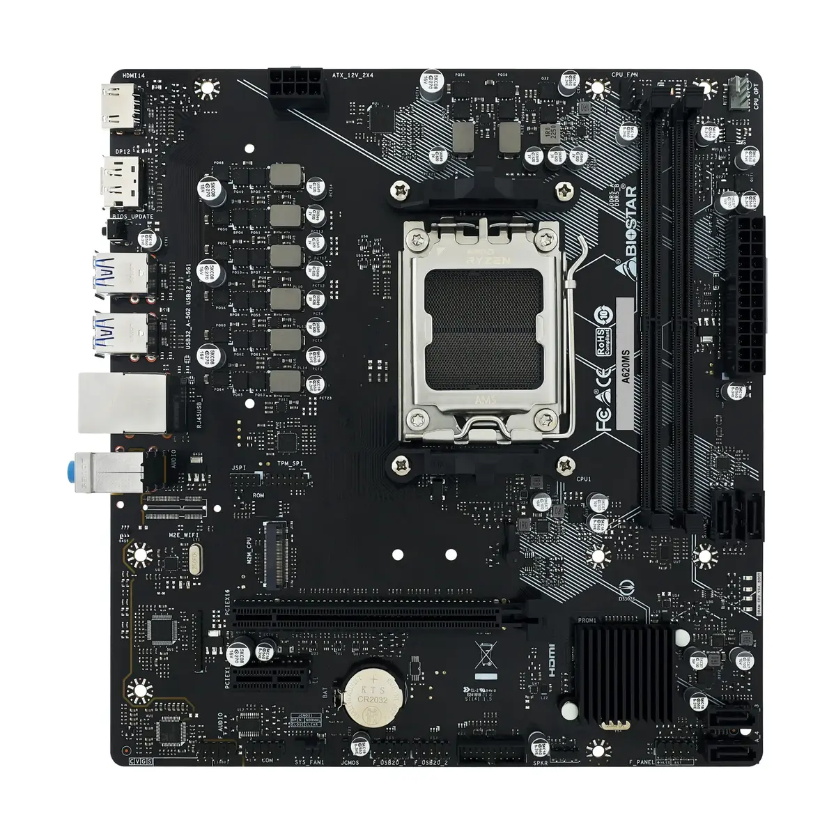 Mātesplate BIOSTAR A620MS, Socket AM5 micro ATX Photo 2