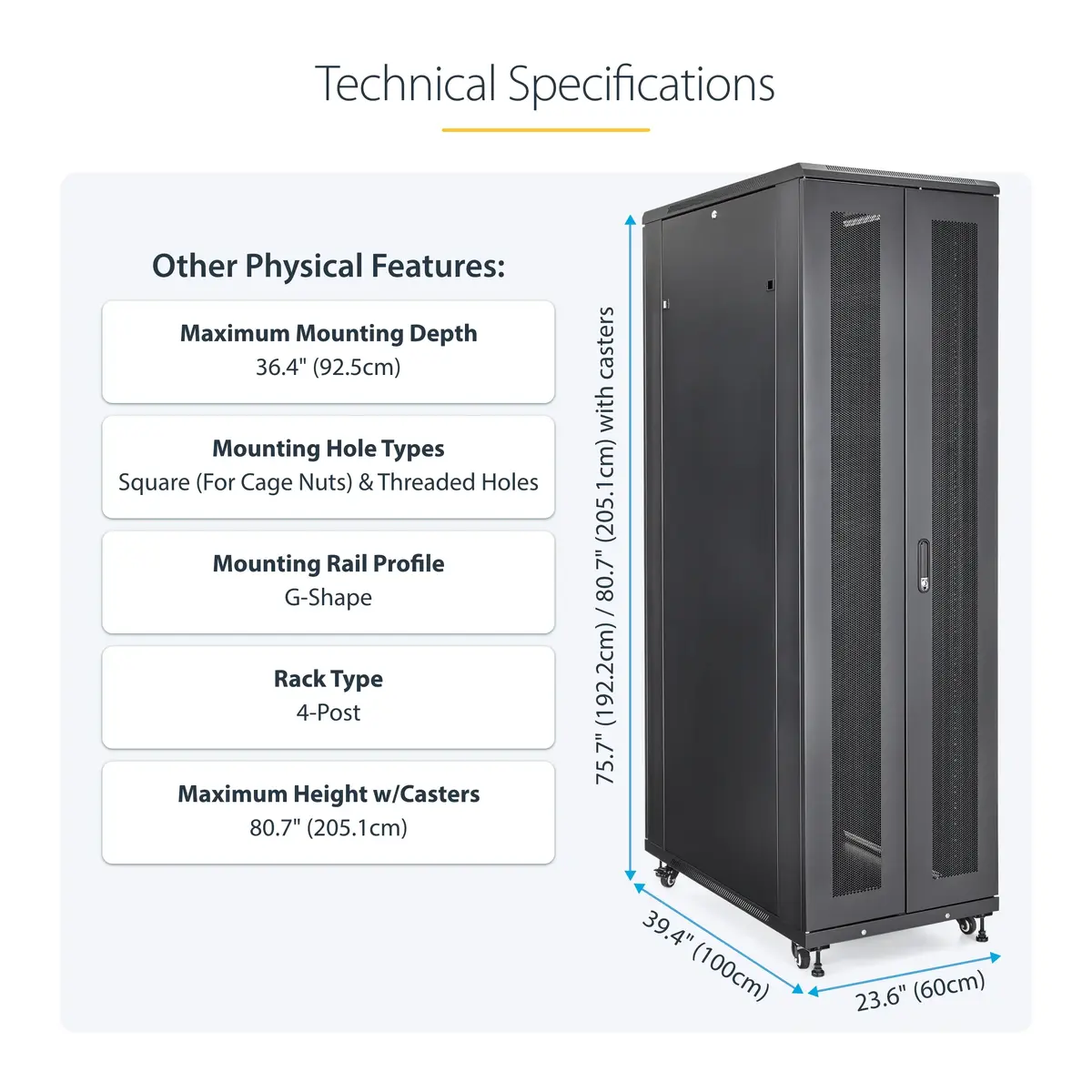 StarTech RK4236BKB 42U Server Rack Cabinet Photo 11