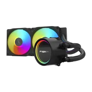 FSP AE24-B All-in-One šķidruma procesora dzesētājs melns ARGB ar 12 cm ventilatoru un dubulto lodīšu gultni
