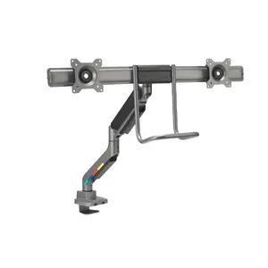 Kensington SmartFit Dual Monitor Arm with Crossbar and Handle for Two Screens up to 32 Inches Grey