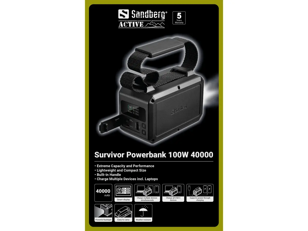 SANDBERG Survivor Внешний аккумулятор 40000 мАч 100Вт Photo 3
