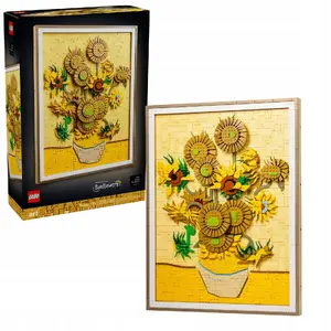 Wall mosaic set LEGO Art Vincent van Gogh Sunflowers 3D mosaic wall art set 2615 pieces 540×410×50 mm