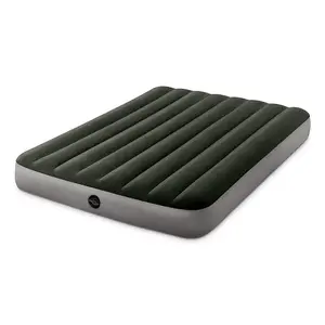 Double air mattress Intex 64108 — polyester, 1370×1910×250 mm, dark green