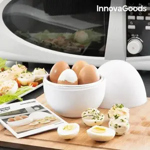 Mikroviļņu olu vārāmais InnovaGoods Boilegg V0101051 — ierīce olu vārīšanai un tvaicēšanai mikroviļņu krāsnī