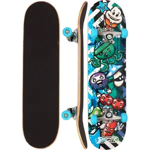 Wooden Skateboard BESTSPORTING Octopus Blue model 303075 — wooden deck, cruiser style