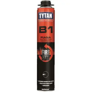 Огнестойкая монтажная пена пистолетная Tytan B1 750 мл — однокомпонентная, низкорасширяющаяся