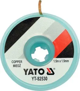 Оплетка для выпаивания YATO YT-82530, плетёная медная лента 1,5 мм × 1,5 м