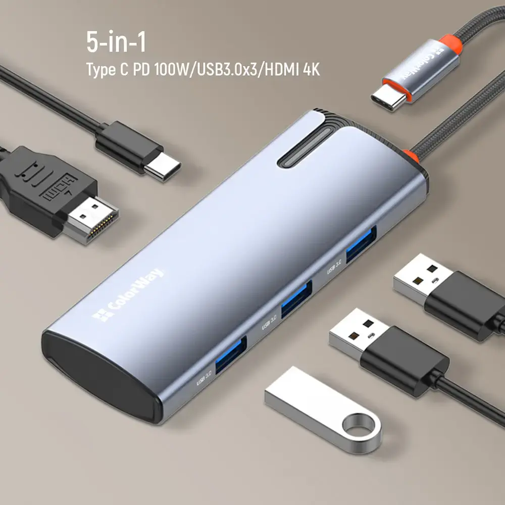 ColorWay CW-HUB01 USB-C 5‑in‑1 dokstacija Photo 6
