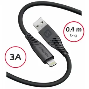 USB to Lightning cable SWISSTEN 71506518 — 0.4 m soft silicone charging and data cable