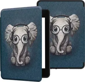 Protective Smart Case Strado for Kindle Paperwhite 1/2/3 — Graphic Elephant design, universal fit
