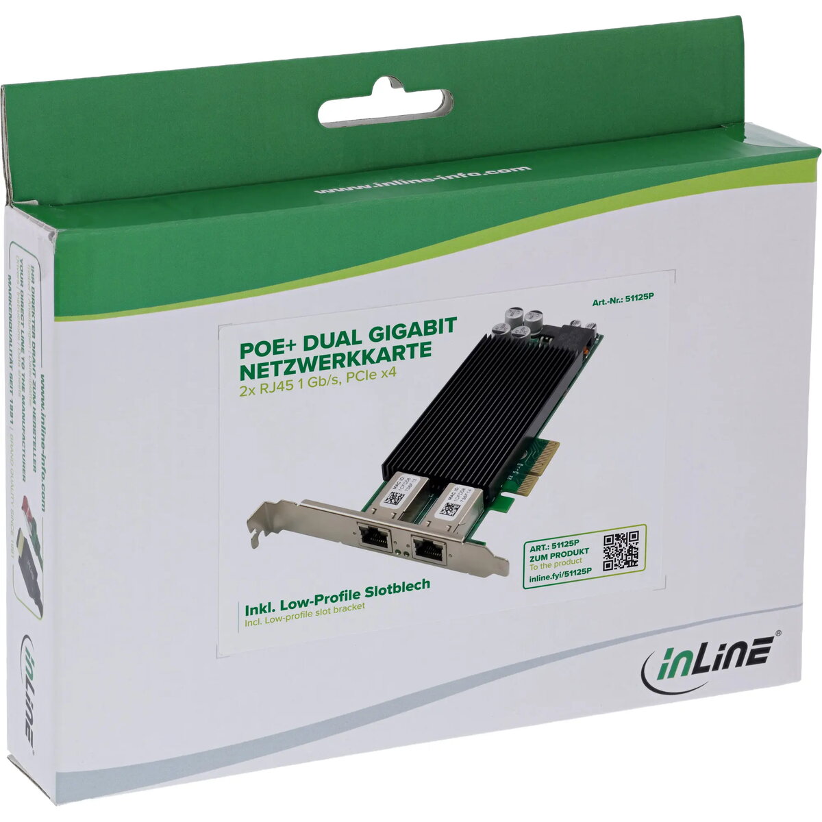 InLine 51125P Divu portu gigabitu tīkla