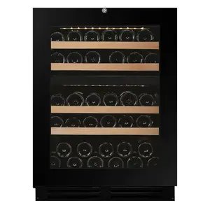 Wine cooler Dunavox DAUF39.119DB.TO dual zone 39-bottle capacity, push-to-open, LED touch control, reversible glass door