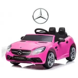 Bērnu akumulatora auto Milly Mally Mercedes‑Benz SLC rozā — braucamrīks bērniem