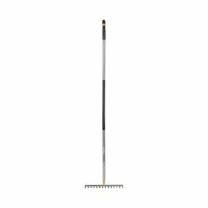 Грабли Fiskars Ergonomic 14 зубьев, изогнутая ручка 36 x 162 см