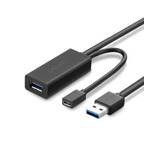 USB A to USB A/Micro‑USB B cable UGREEN 20826, USB 3.2 Gen 1 (3.1 Gen 1), 5 m, black
