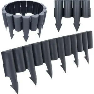 Garden edging Vilde palisade OGRODOWA, 2.5 m, graphite — edging fence for flowerbeds and lawn