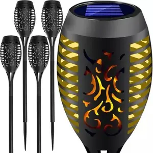 Outdoor Solar Torch Lamp Gardlov set of 4, model 23560 — solar-powered garden torch lights
