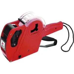 Etiķešu pistole Q-Connect KF00712, vienrindas, 8 zīmju, sarkana