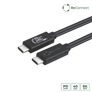 MicroConnect ECO-USB4CC1 USB4 Gen 3x2 Type-C uz Type-C digitālais datu kabelis