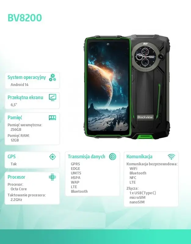 Смартфон Blackview BV8200 BV8200-GN/CHOUT/BV Photo 7