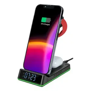 Цифровой будильник THOMSON CL750IA — прямоугольный с LED-дисплеем, чёрный, питание USB/AC, 75×169×57 мм