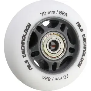 Inline Skate Wheels set Nils Extreme PU 70x24 82A white matte (4 pcs) with ABEC-9 bearings (8 pcs)
