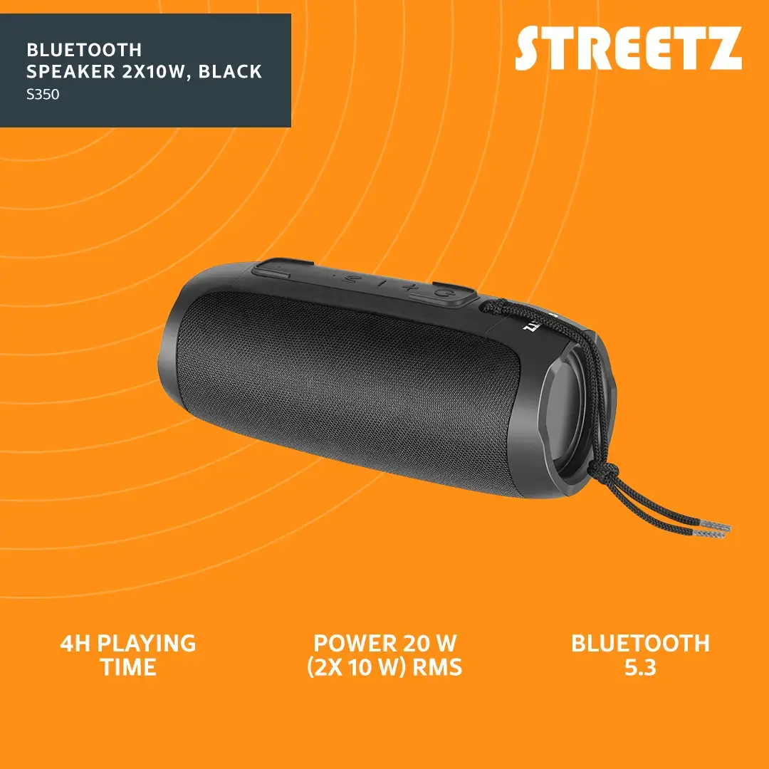 Стерео портативная колонка Streetz S350-BLK 20Вт Photo 11