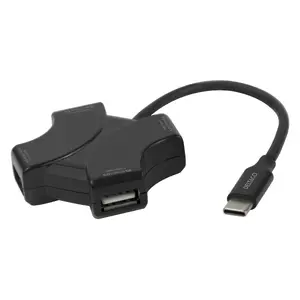 Deltaco USBC-HUB205 USB Type-C хаб 480 Mbit/s черный
