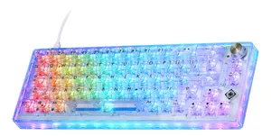 DELTACO GAM-160-T-US Mechanical Gaming Keyboard USB QWERTY US English 65% Transparent RGB LED