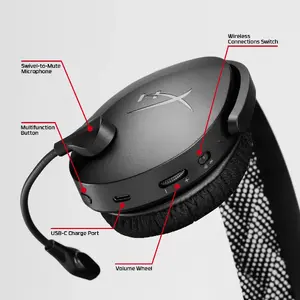 Наушники HyperX Cloud Jet Беспроводные Игровые Наушники Черные Bluetooth 20-20000Гц