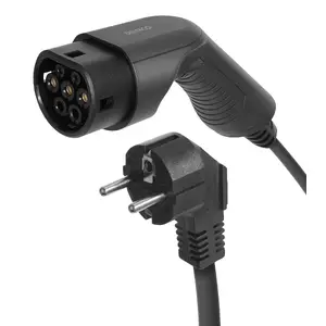 Deltaco EV-1232 electric vehicle charging cable Black Type 2 Schuko 5.5 m