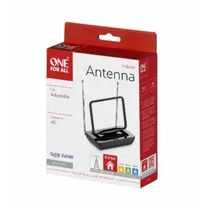 Iekštelpu digitālā TV antena one for all SV9015 HD DVB-T2 – kompakta antena HD DVB-T2 uztveršanai