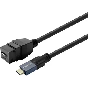 USB-C female adapter VivoLink PROKEYUSBCFM1B — panel-mount black