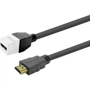 HDMI sieviešu keystone savienotājs VivoLink PROKEYHDMIFM3W balts paneles montāžai