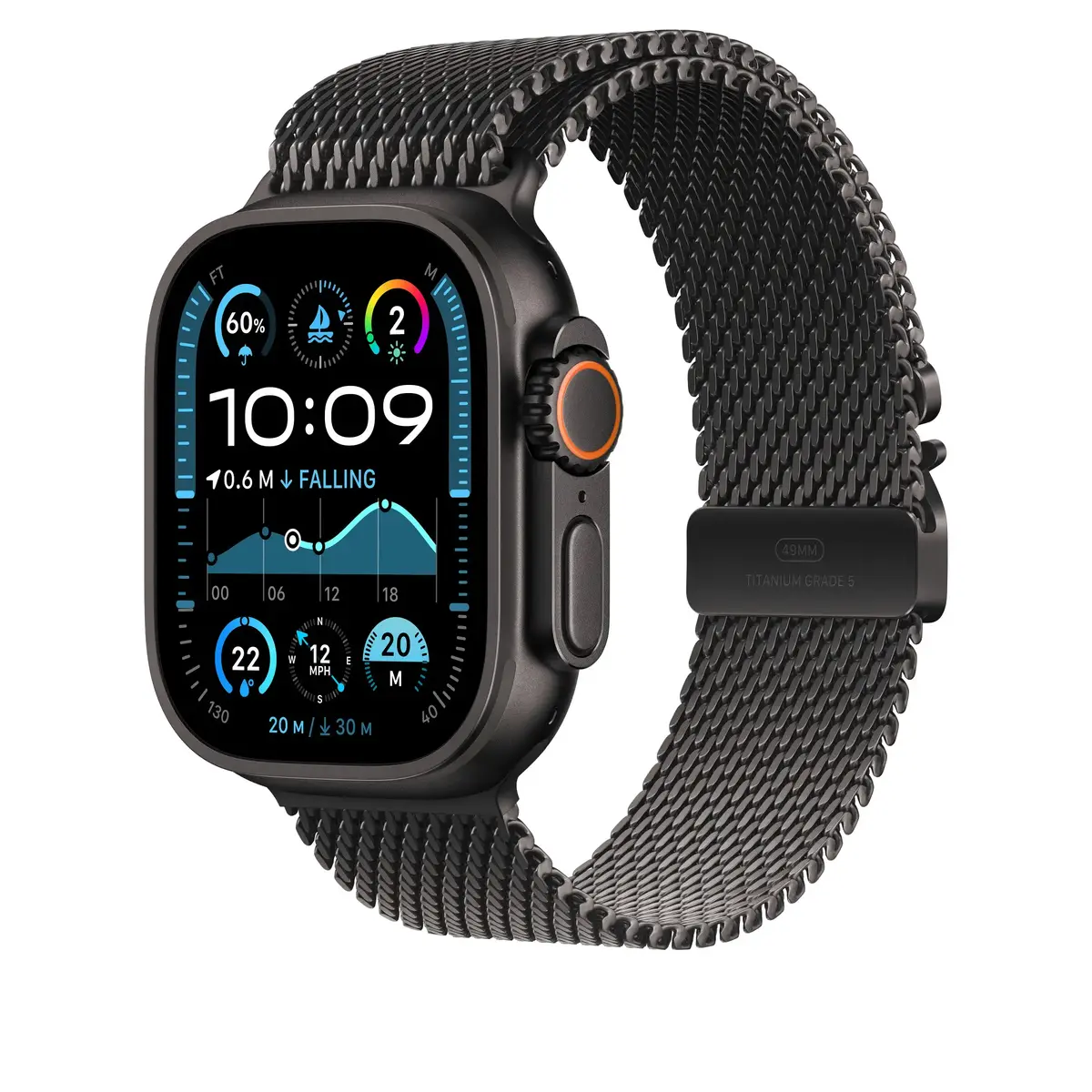 Siksna Apple 49mm Black Titanium Milanese Loop Photo 2