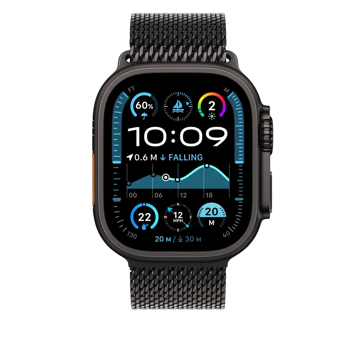 Siksna Apple 49mm Black Titanium Milanese Loop Photo 3