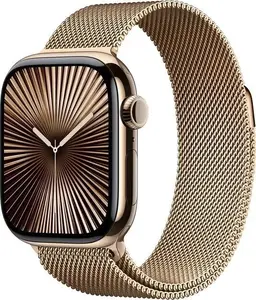 Смарт‑часы Apple Watch S10 Cell 42 мм золотые с элегантным золотым браслетом