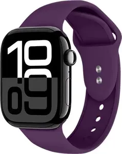 Watch Band Crong Liquid Pasek for Apple Watch 44/45/46/49 mm — plum silicone strap