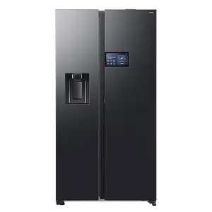 Refrigerator Samsung RS90F64EEFEO side by side with water dispenser black steel