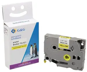 Label tape g g TZe-621 9 mm x 8 m — black on yellow