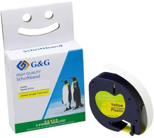 Label tape g g 12 mm x 4 m for Dymo S0721670/91222 — black on yellow