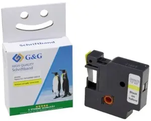 Label tape G G 12mm x 7m for Dymo D1 (black on yellow) compatible with model 45018