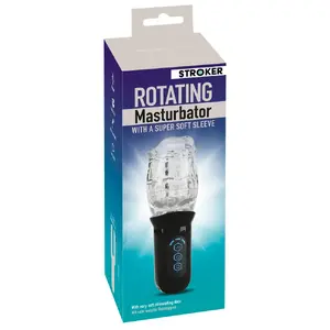 Мастурбатор Stroker Rotating Mast прозрачный пластик, 4 режима вращения, 3 скорости, аккумуляторный, длина 21.2 см