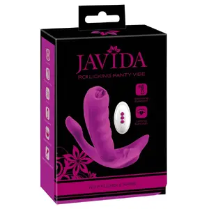 Vibrator Javida Silicone Pink — panty vibe with warming function, 11 cm length, insertion 10 cm, Ø 3.1 cm, 7 modes, remote control