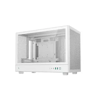 DeepCool CH260 WH Micro Tower PC Case White for Mini-ITX and Micro ATX Motherboards with USB Type-C and PS2 Power Supply Support