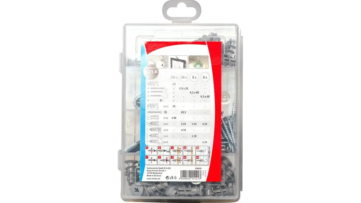 Skrūvju un sienas dībeļu komplekts Fischer 518528 Photo 2