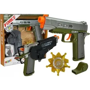 Toy dart pistol set LEAN Sport 20 cm with badge, whistle and holster