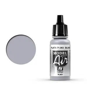 Acrylic paint VALLEJO 71.063 Silver RLM01 17 ml bottle (metallic)