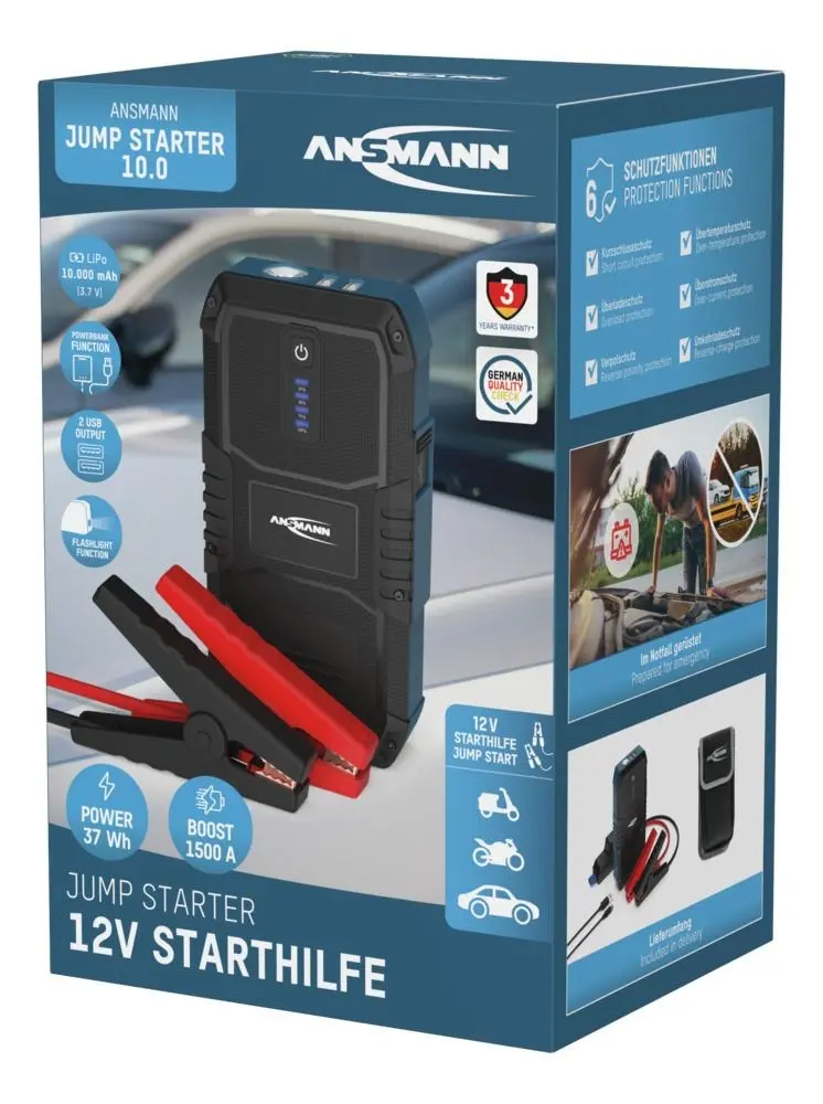 Портативный аккумулятор Ansmann Jump Starter 10.0, 1900-0129 Photo 9